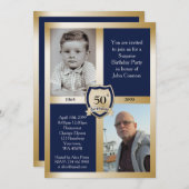 第50はの誕生日のパーティの招待状、写真、あらゆる年齢を加えます 招待状 (正面/裏面)
