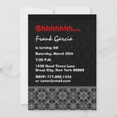 第50びっくりパーティの銀の黒および赤 招待状 (裏面)