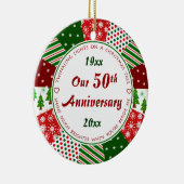 第50または年記念日のギフト セラミックオーナメント (右)
