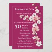 第50エレガント回誕生日招待状 招待状 (正面/裏面)