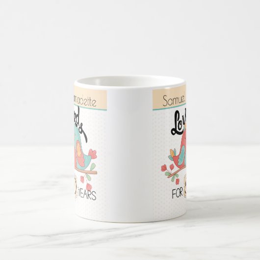 第50カスタムな結婚記念日の仲の良い恋人同士 コーヒーマグカップ (中央)