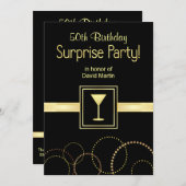 第50カスタム誕生日サプライズパーティの招待状 招待状 (正面/裏面)