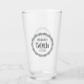 第50カスタム誕生日リーフリースガラスカップ タンブラーグラス (裏面)