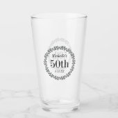 第50カスタム誕生日リーフリースガラスカップ タンブラーグラス (正面)