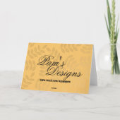 第50ハッピーバースデーカード-オレンジ花柄 カード (裏面)