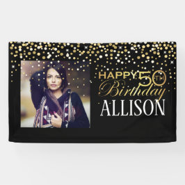 第50ハッピーバースデーデザイン(ゴールデン紙吹雪) 横断幕