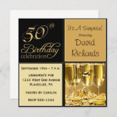 第50バースデーパーティ招待状を驚かして下さい 招待状 (正面/裏面)