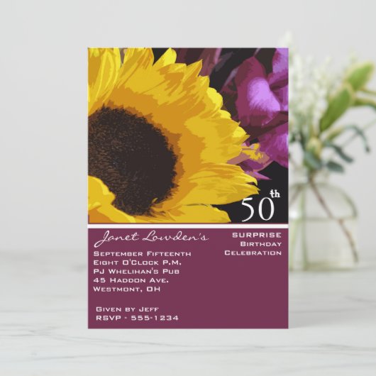 第50バースデーパーティ招待状を驚かして下さい 招待状 (スタンド正面)