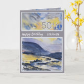 第50パーソナライズされた回山景誕生日カード カード (黄色い花)