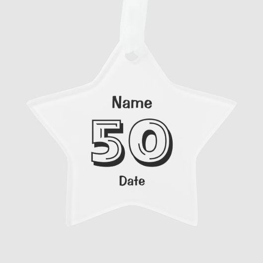 第50パーソナライズされた誕生日ギャグギフト白黒 オーナメント (裏面)