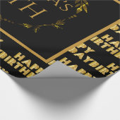 第50パーソナライズされた誕生日金ゴールド包装紙 ラッピングペーパー (角)