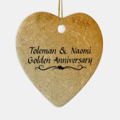 第50パーソナライズな金結婚記念日| セラミックオーナメント (右)