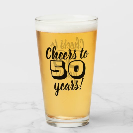 第50ビール50年のへの誕生日の応援か飲むこと タンブラーグラス (ドリンク正面)
