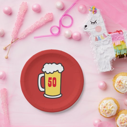 第50マイル標石の誕生会ビールプレート ペーパープレート (パーティー)