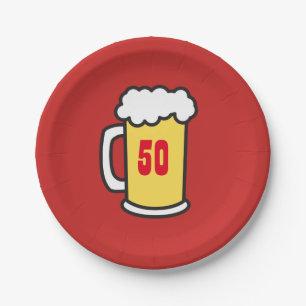 第50マイル標石の誕生会ビールプレート ペーパープレート
