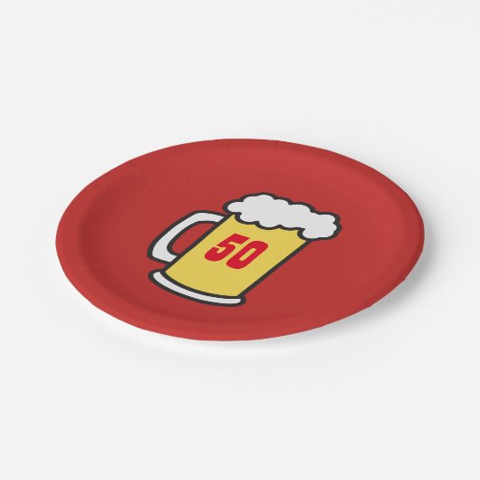 第50マイル標石の誕生会ビールプレート ペーパープレート (アングル)