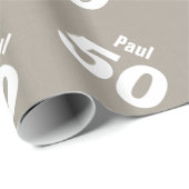 第50モダンな誕生日のスタイルの名前をカスタムする色V20 ラッピングペーパー (ロールコーナー)