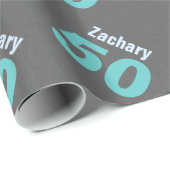 第50モダンな誕生日のスタイルの名前をカスタムするV22 ラッピングペーパー (ロールコーナー)