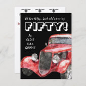第50ヴィンテージの自動車整備士のための誕生会 招待状 (正面/裏面)