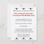 第50ヴィンテージの自動車整備士のための誕生会 招待状 (裏面)