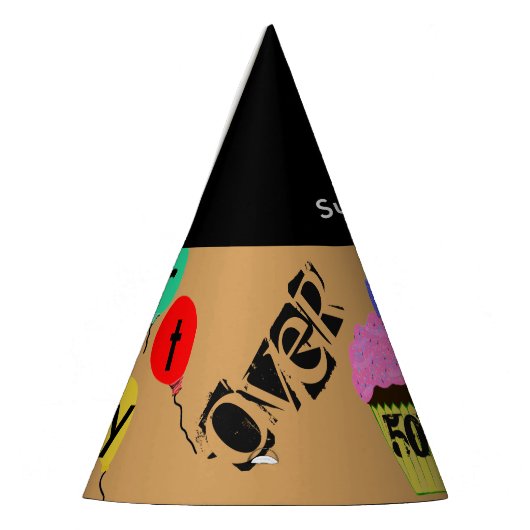 第50丘のパーソナライズなカップケーキの気球に パーティーハット (左)