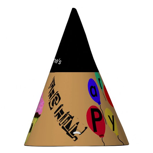 第50丘のパーソナライズなカップケーキの気球に パーティーハット (右)