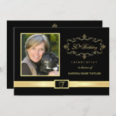 第50写真を持つバースデーパーティ招待状 招待状 (正面/裏面)