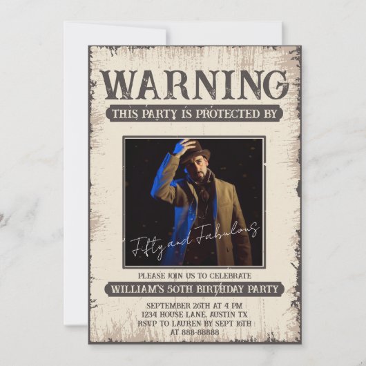 第50回おもしろいレトロヴィンテージフィッティと素晴らしい誕生日 招待状 (正面)