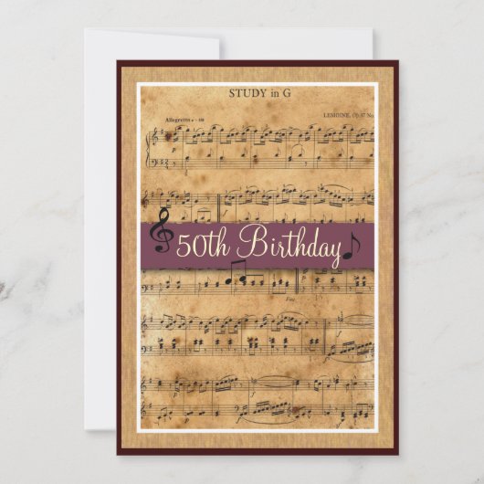 第50回の誕生日パーティーへの招待をカスタマイズ 招待状 (正面)