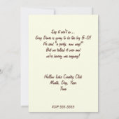 第50回の誕生日パーティーへの招待をカスタマイズ 招待状 (裏面)