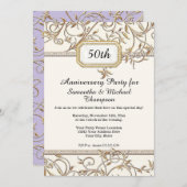 第50回アールヌーボー金ゴールドパープル記念日 招待状 (正面/裏面)