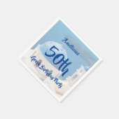 第50回ギリシャ誕生日パパーソナライズされたーティ スタンダードカクテルナプキン (角)