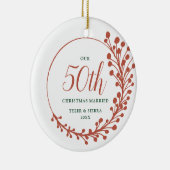 第50回クリスマスマイルストー結婚したンパーソナライズされた セラミックオーナメント (右)