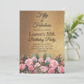 第50回グリッター金ゴールドバラフィフティと素晴らしい誕生日 招待状 (スタンド正面)