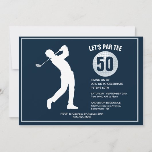 第50回ゴルファー海軍マン誕生日 招待状 (正面)