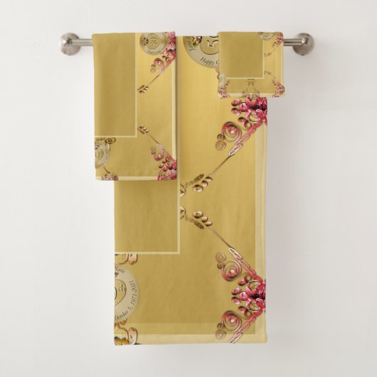 第50回ゴールデン結婚オークル記念日バスタオル バスタオルセット (インサイチュ)