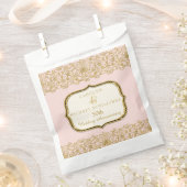 第50回ゴールデン結婚サリーピンクお祝い フェイバーバッグ (クリップ留めされた状態)