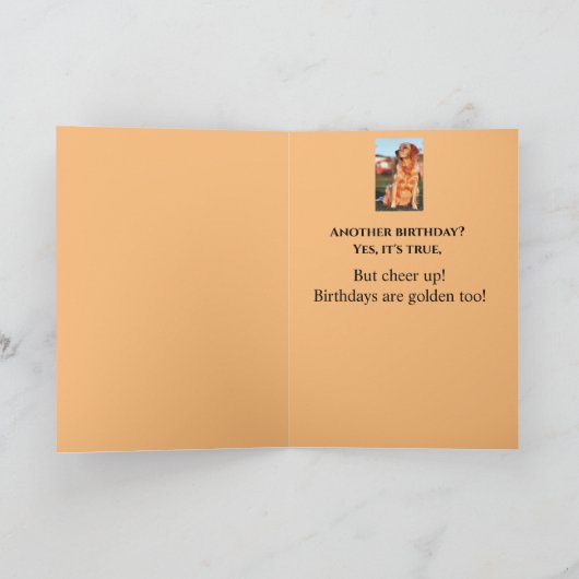 第50回ゴールデン誕生日がかわいいレトリーバーを希望 カード (内部)