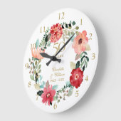 第50回ゴールデ結婚ン記念フローラガーランド ラージ壁時計 (傾斜)
