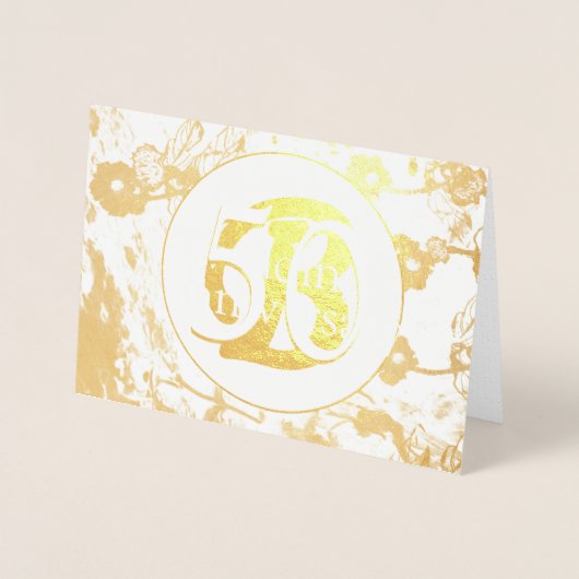第50回ゴールドフォイル結婚のフローラカー空白のド 箔カード (正面)