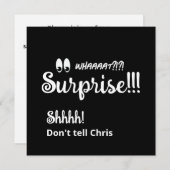 第50回サプライズバースデーパーティーおもしろい白黒 招待状 (正面/裏面)