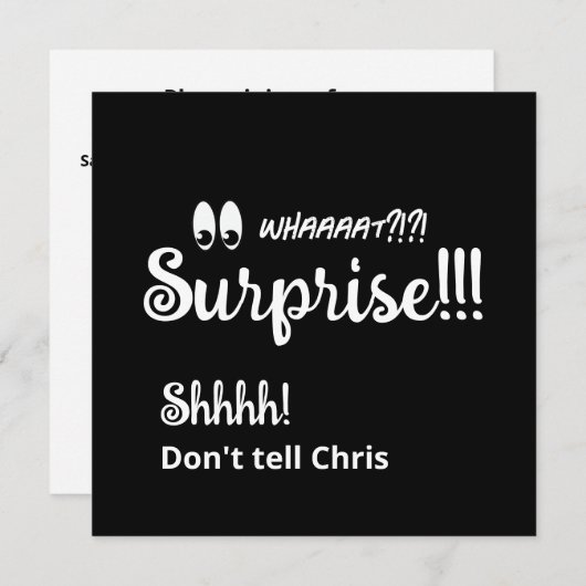 第50回サプライズバースデーパーティーおもしろい白黒 招待状 (正面/裏面)