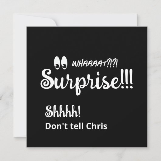 第50回サプライズバースデーパーティーおもしろい白黒 招待状 (正面)