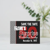 第50回サプライズパーティーシルバー対角ジオメトリ 案内ポストカード (スタンド正面)