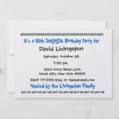 第50回サプライズ誕生日パーティーへの招待テンプレート 招待状 (裏面)