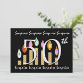 第50回サプライズ誕生日パーティーへの招待テンプレート 招待状 (スタンド正面)