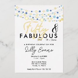 第50回サプライズ誕生日パーティー招エレガント待 箔招待状