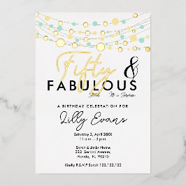 第50回サプライズ誕生日パーティー招エレガント待 箔招待状