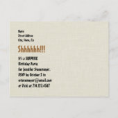 第50回サプライズ誕生日日付を保存W01金ゴールド 案内ポストカード (裏面)