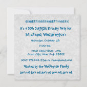 第50回サプライズ·バースデー·パーティー·ブルー·ストライプA06 招待状 (裏面)